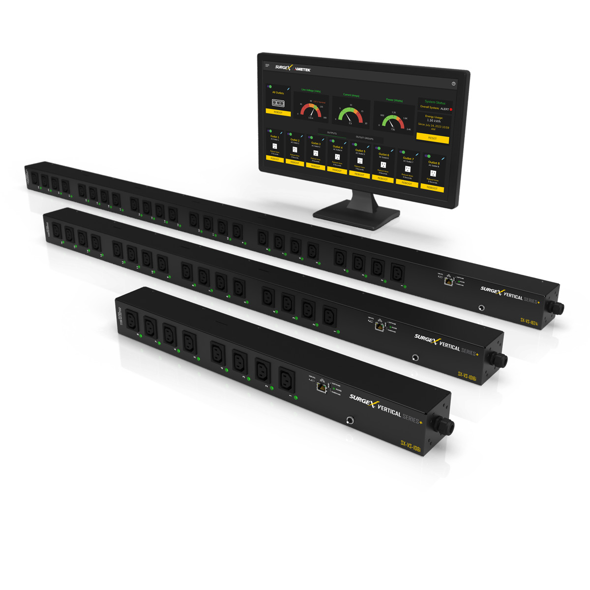 Ahorro de espacio y control de la energía: SurgeX Vertical Series+ smart vertical PDU