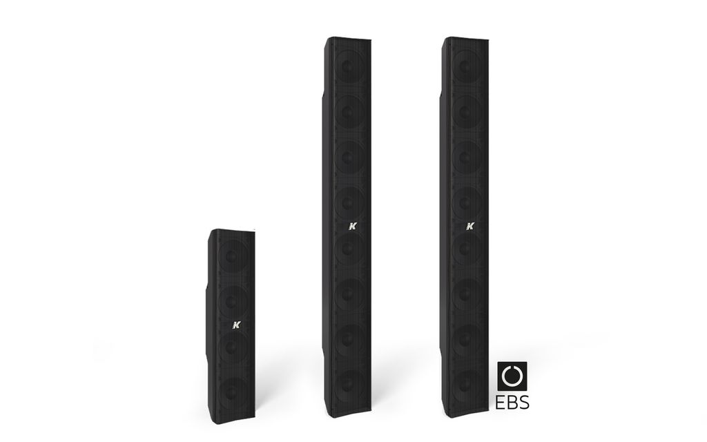 Kayman de K-Array. Altavoz de arreglo lineal de acero inoxidable con drivers de 4”